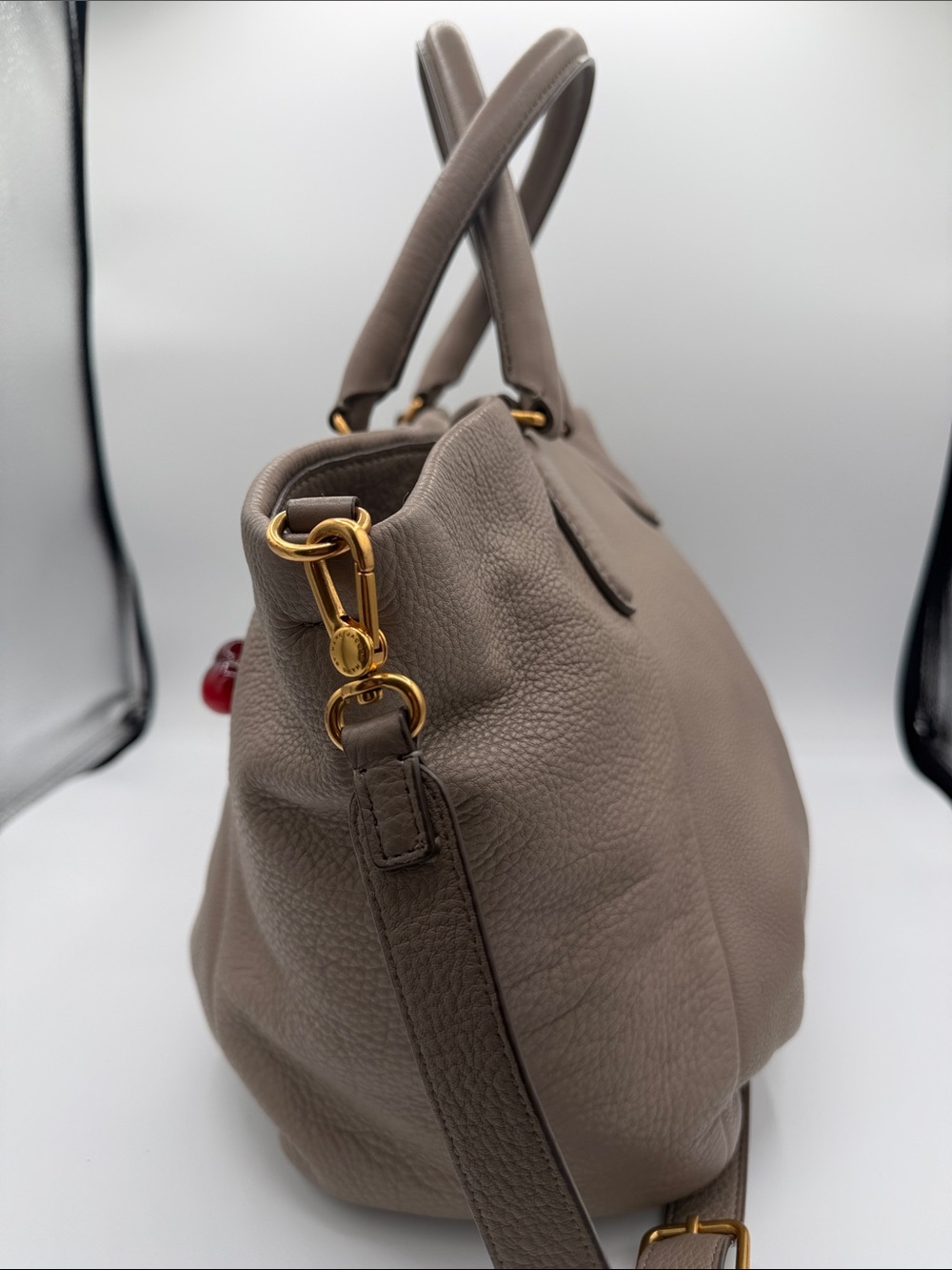 Marc by Marc Jacobs Leather Shoulder Hobo Bag Taupe - Picture 6 of 9